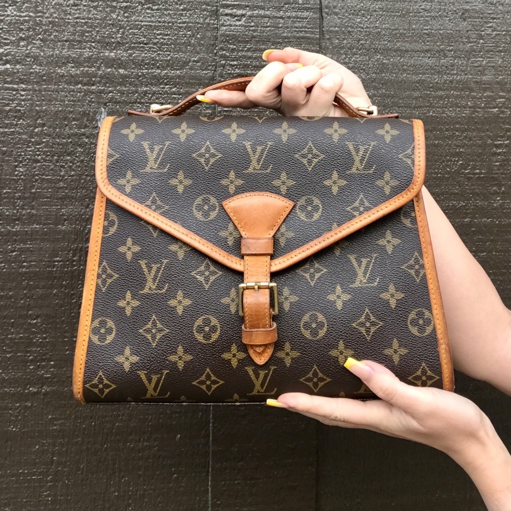 Louis Vuitton Bel Air Beverly Two Way Satchel Brown Monogram Canvas Shoulder Bag